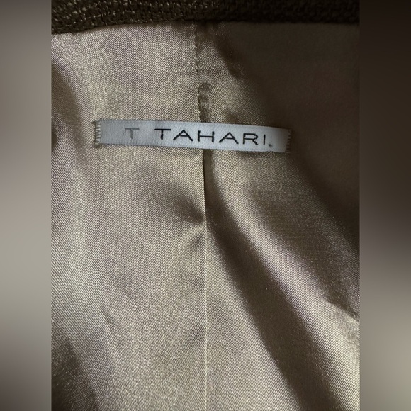 Tahari Women’s‎ Gold "Tina" Cotton Blend Blazer Size 2 bronze one snap designer - Picture 6 of 8